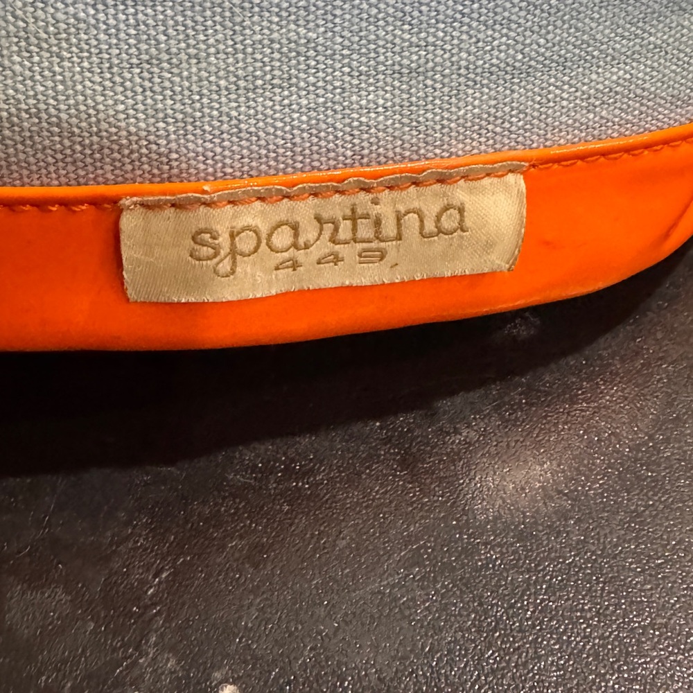 Spartina 449 Blue and Orange beach Tote Bag with Crab Design - Picture 10 of 13
